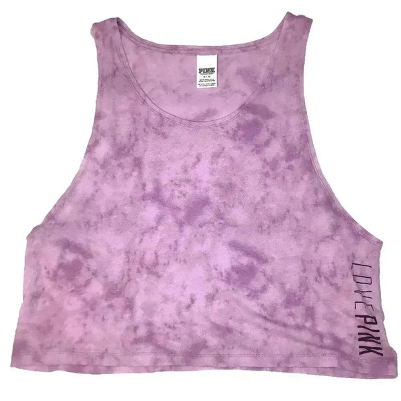 PINK Victoria's Secret Tops - VS PINK Victoria's Secret Purple Tie Dye Cropped Tank Women's Size M